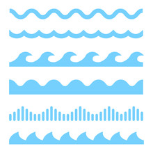 Vector Blue Wave Icons Set
