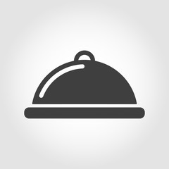 Vector grey food platter icon