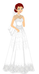 Sticker - Girl Lacy Bridal Gown