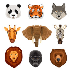 Sticker - Cartoon Animals Portraits Set