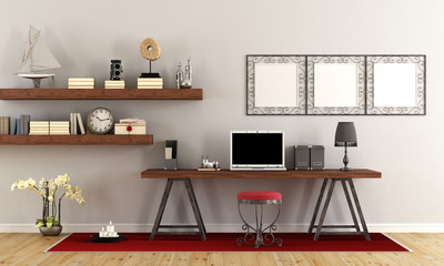 Wall Mural - Vintage workspace with contemporary laptop