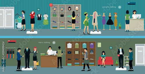 Fotografía Fashion clothing store for men and women.