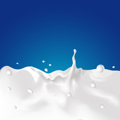 vector splash of milk - illustration with dark blue background