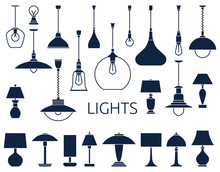 Vector Icons Of Lamps