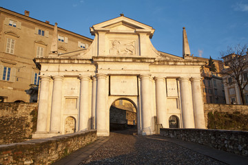 Bergamo - San Giacomo gate - Porta San Giacomo in morning light