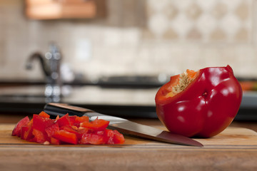 Poster - sliced red bell pepper