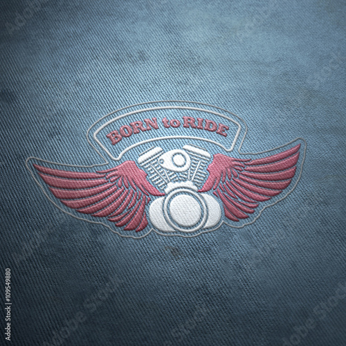 Zdjęcie XXL Born to Ride - Motor - Wings - Zszyj materiał