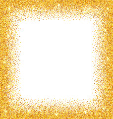 Poster - Abstract Golden Frame with Sparkles on White Background