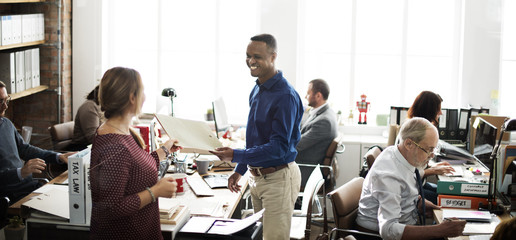 Poster - Business People Meeting Discussion Working Office Concept