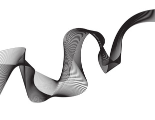 abstract grey wave isolated on white background. illustration fo