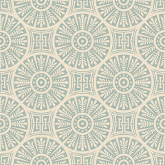 Wall Mural - Elegant antique background 366_round cross leaf geometry chain