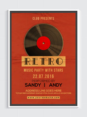 Poster - Music Party Flyer, Template or Banner design.