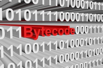 Wall Mural - bytecode in the form of binary code, 3d illustration