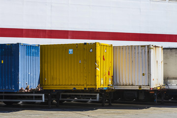 Wall Mural - Containers parked in a row