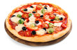 © Africa Studio - Delicious pizza with cheese and vegetables isolated on white