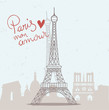 Paris mon amour Eiffelturm Vektor