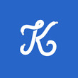 K letter logo formed by shoe lace.