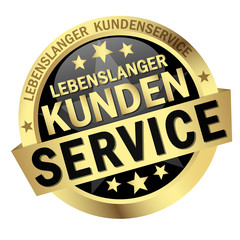 Wall Mural - colored button with banner and text lebenslanger Kundenservice