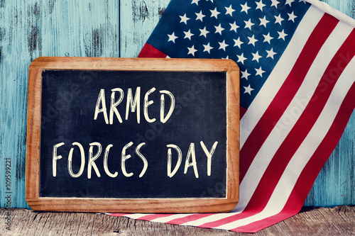 Fotografía text armed forces day and flag of the United States