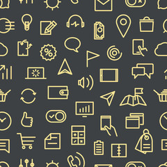Poster - Modern gadgets pictograms seamless background
