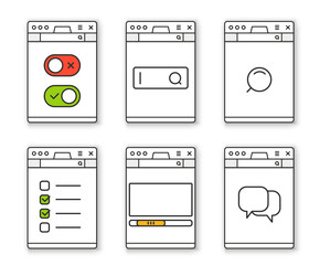 Poster - Browser window template with different content. Past your conten