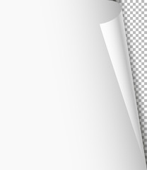 Aufkleber - Blank paper sheet with bending corner on transparent background