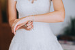 jeweler bracelet on the bride's hand