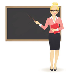 Wall Mural - The teacher at blackboard