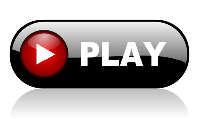 Aufkleber - play black web banner 3d rendering icon