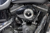 Fototapeta Góry - Detail of air cooled twin engine of motorcycle