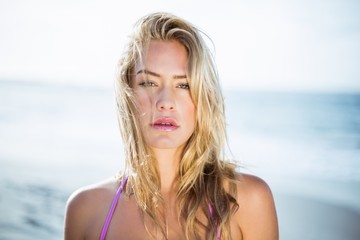 Poster - Beautiful woman posing on the beach