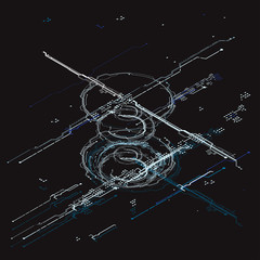 Wall Mural - Abstract future touch user interface HUD