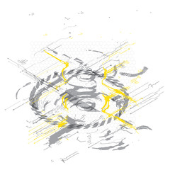 Wall Mural - Abstract future touch user interface HUD