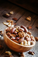 Wall Mural - Nuts set in bowl almonds, pistachios, cashews, hazelnuts, peanut