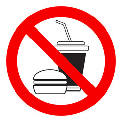 No food allowed symbol, isolated on white background, vector illustration.