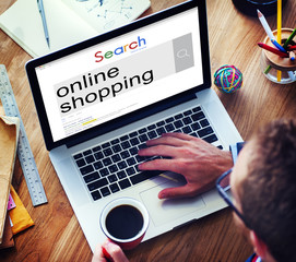 Wall Mural - online shopping commercial buying retail concept