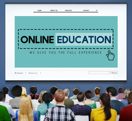 Wall Mural - Online Education Studying E-Learning Technology Concept