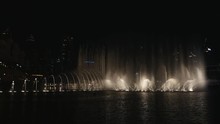 Singing fountains in Dubai at night
