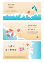 Set of summer travel fliers