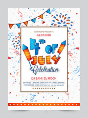 Sticker - Pamphlet, Banner or Flyer for 4th of July.