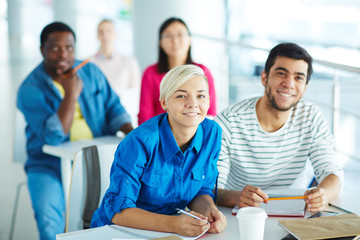 Wall Mural - Studying in college