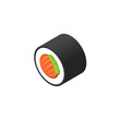 Sushi roll isometric vector icon isolated on white background, 3d sushi roll illustration design