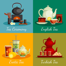 Tea Concept Icons Set 