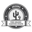 © gomixer - Arizona state round stamp with cactus and ribbon