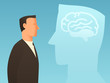 © incomible - Brainstorm business conceptual illustration with businessman and brain. Image for web sites, articles, magazines