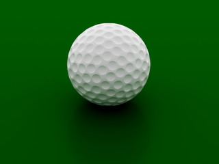 Wall Mural - Golf ball on green background 3d rendring