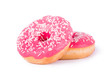 two pink donut on a white background