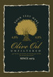 labels for olive oils with olive tree
