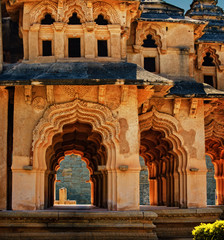Fototapete - Ancient ruins of Lotus Temple, Royal Centre, Hampi, Karnataka, India