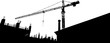 Vector's silhouette of crane on building